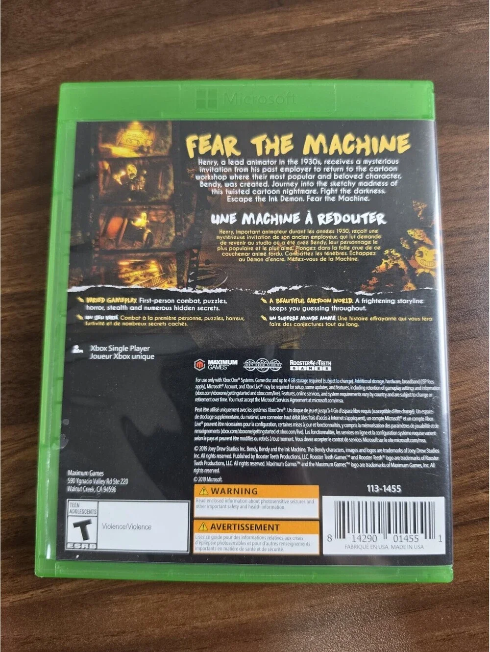 Maximum Games Bendy and the Ink Machine Microsoft Xbox One T-Teen 2019